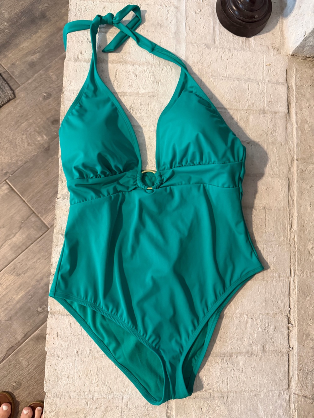 sofia by sofia vergara Teal One-Piece Swimsuit with Front Ring Accent